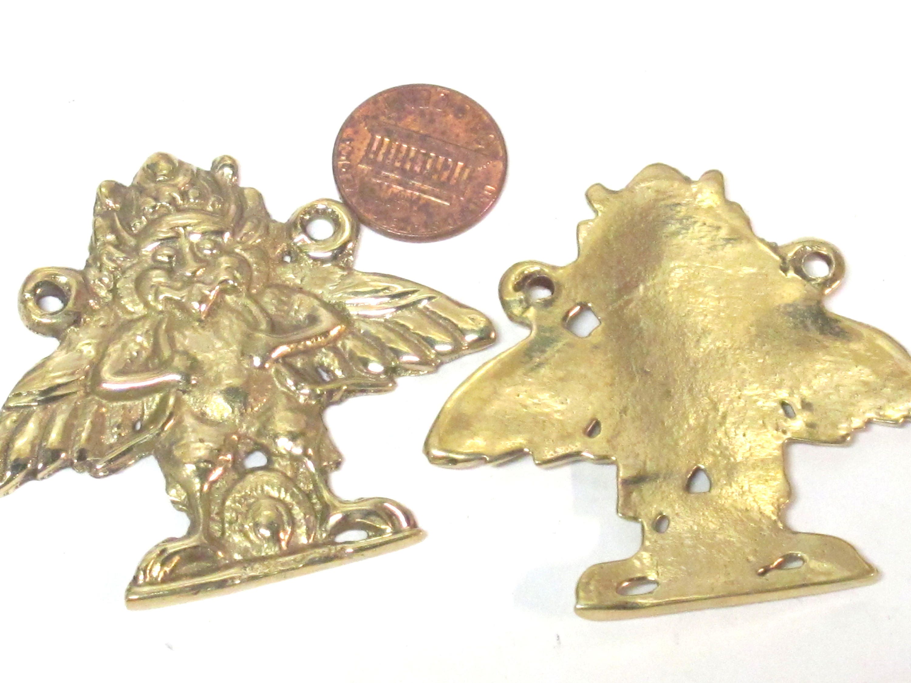 Ethnic Nepal Bird King Garuda Eagle Brass Pendant with double bail hole on sides - CP046B custom design copyright Nepalbeadshop