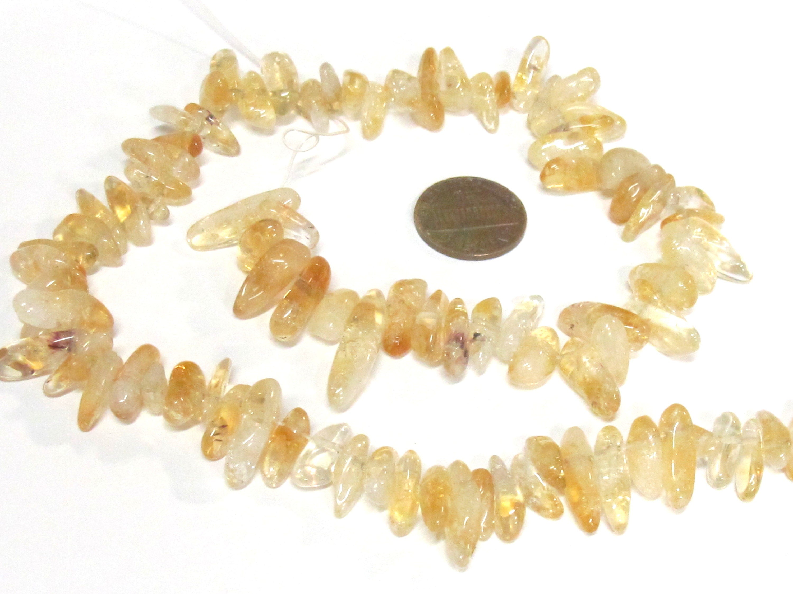 1 full strand of Citrine Lemon quartz beads stock nugget shape - GM007