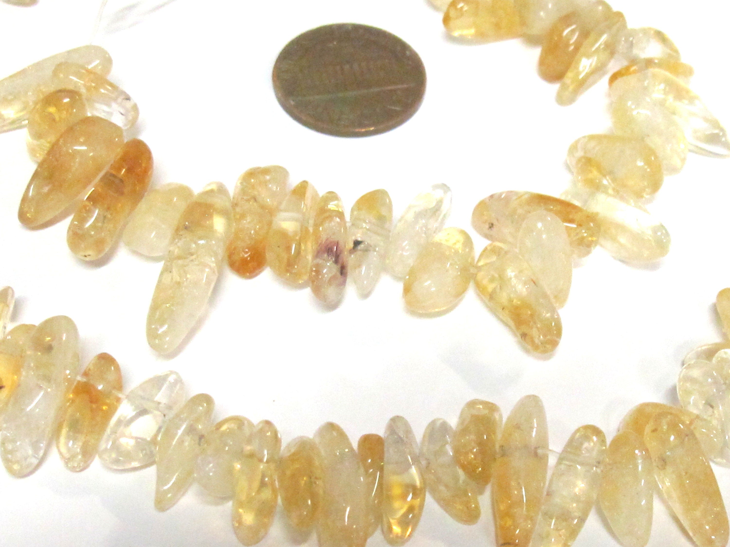 1 full strand of Citrine Lemon quartz beads stock nugget shape - GM007