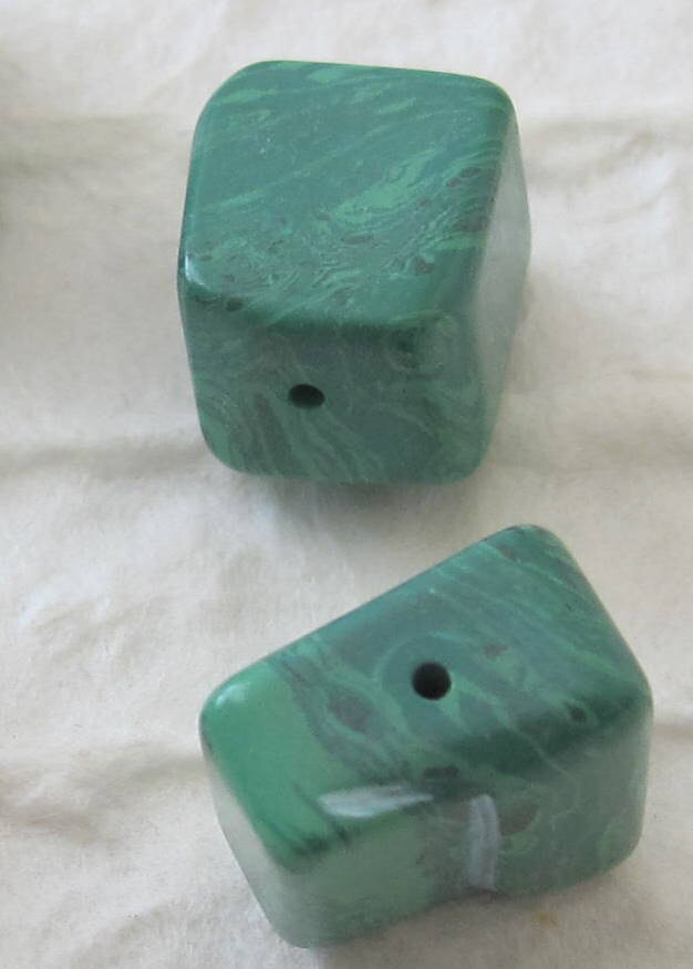 Malachite nugget beads - set of 4 - GM079