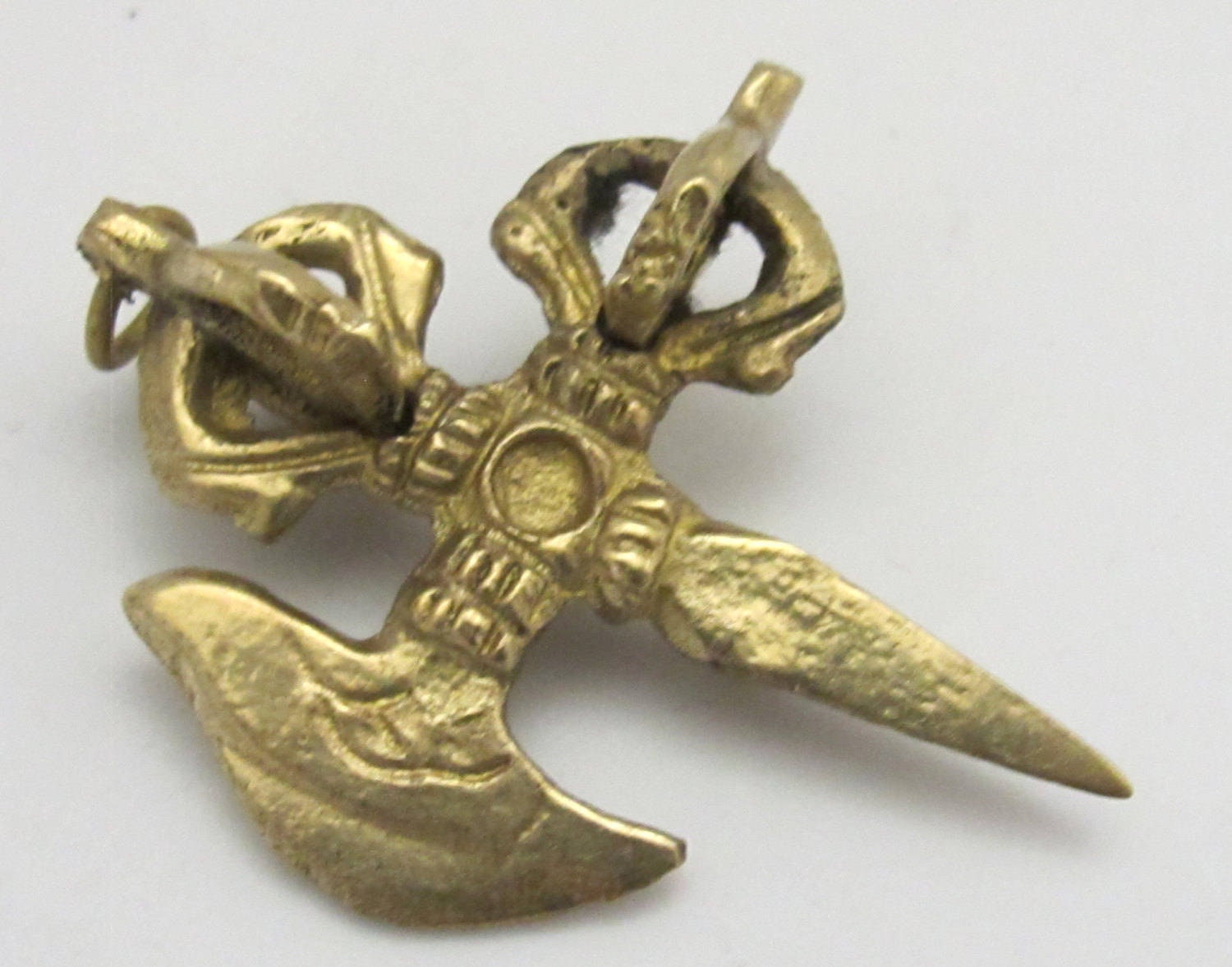 1 Pendant - Tibetan pendants brass phurba metal pendants Medium size Ethnic Phurba Vajra dagger brass pendant from Nepal - CP066s