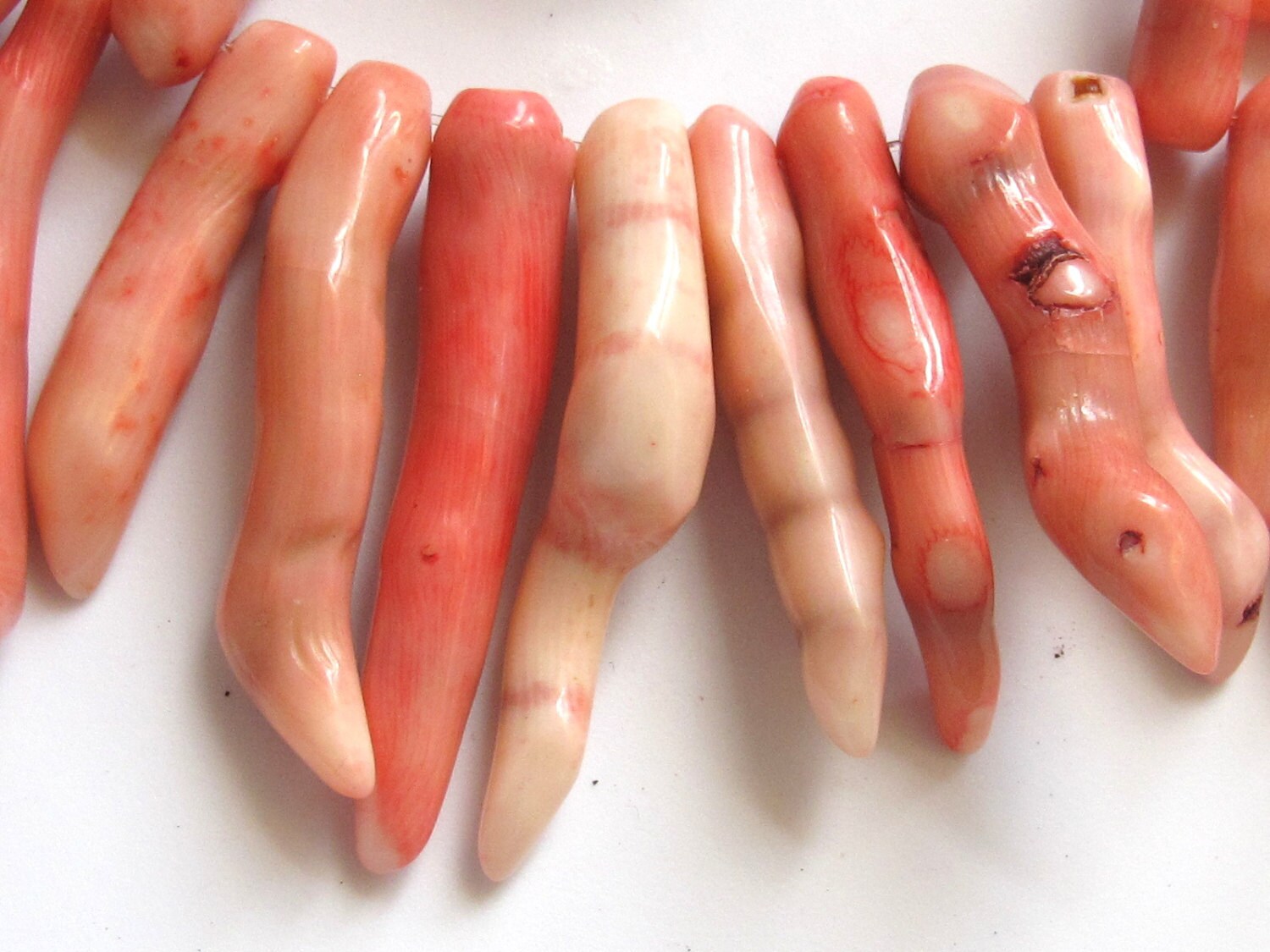 Thick branch coral sticks salmon peach color - 3 pieces - GM031