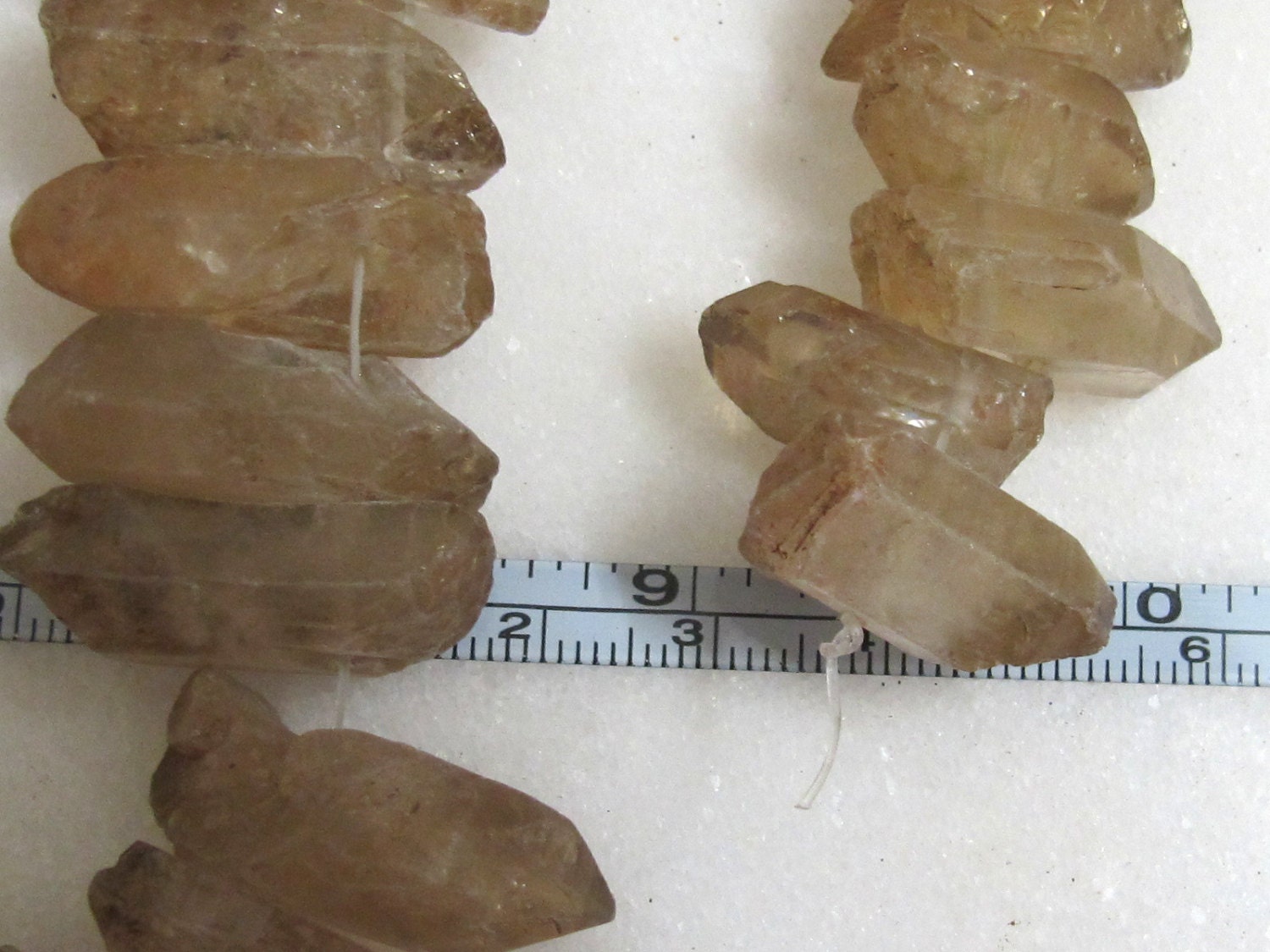 Small Natural Smoky Rock quartz sticks - 10 beads - GM075