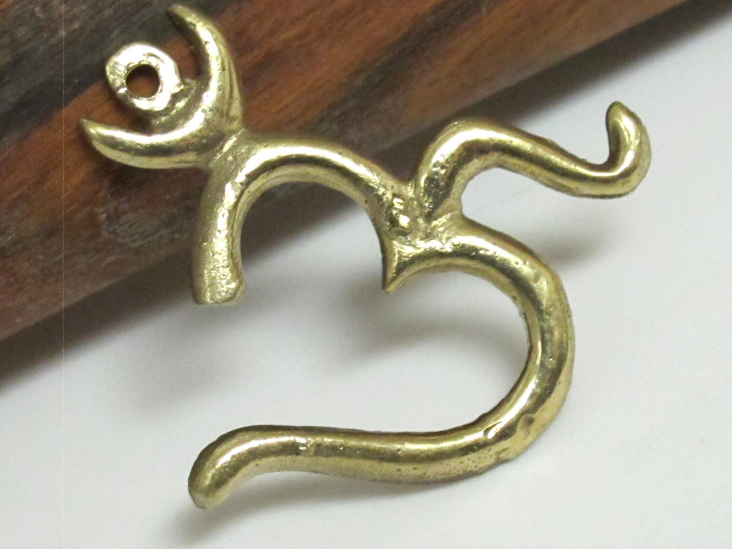 Large size Tibetan brass Om pendant - CP022