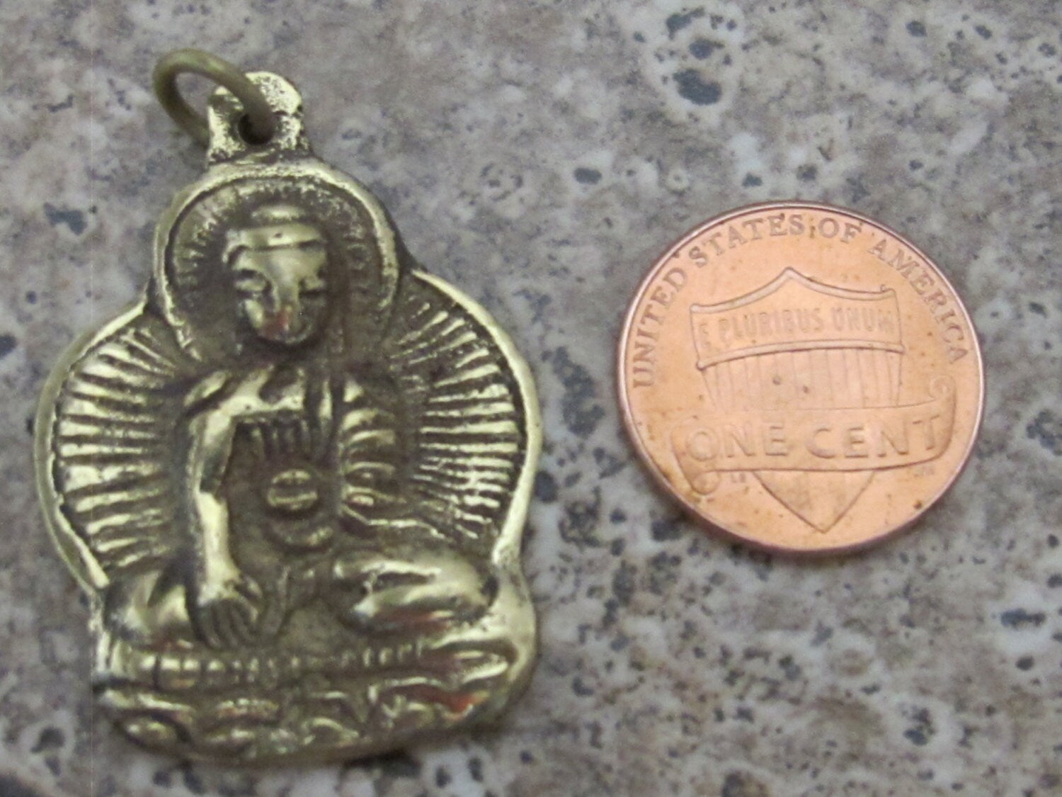 Tibetan solid Brass Buddha pendant - CP039