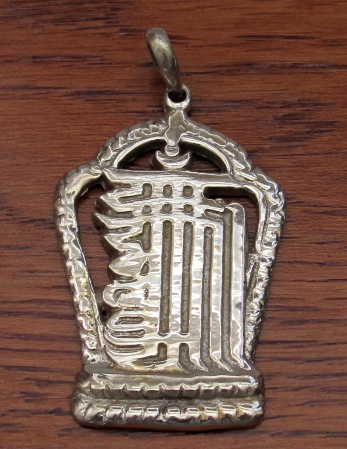 Tibetan silver kalachakra mantra pendant - 1 pendant - CP048