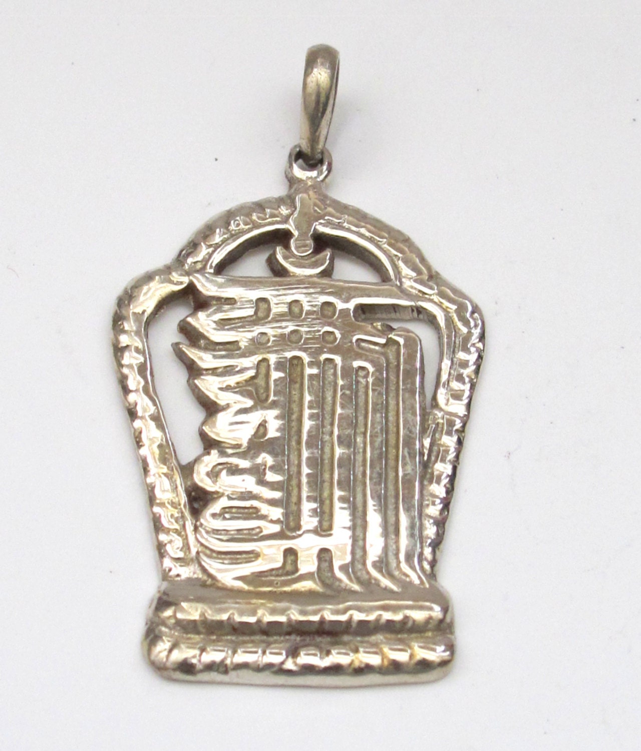 Tibetan silver kalachakra mantra pendant - 1 pendant - CP048