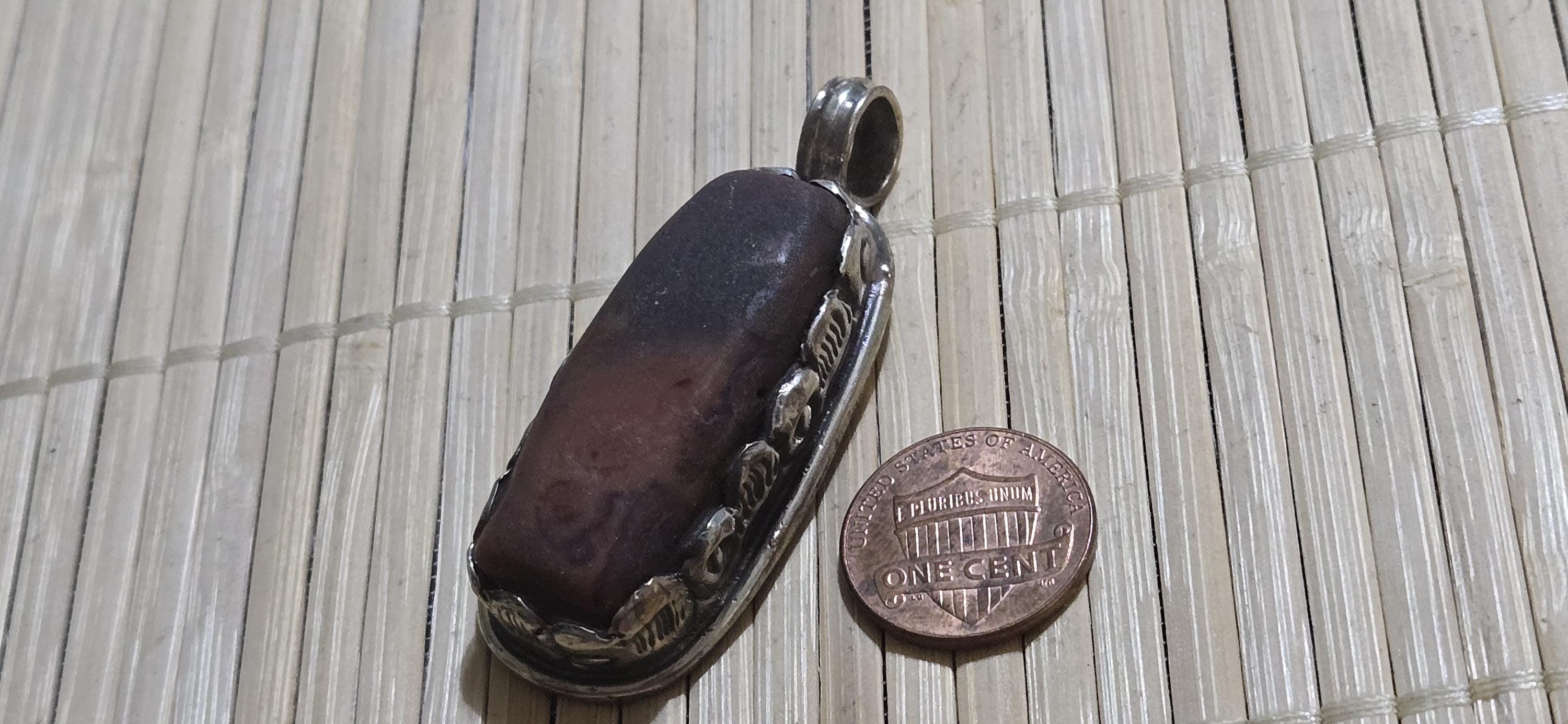 Himalayan rustic brown carnelian gemstone Pendant with antiqued Tibetan finish foral repousse Nepal artisan jewelry pendant PM004M