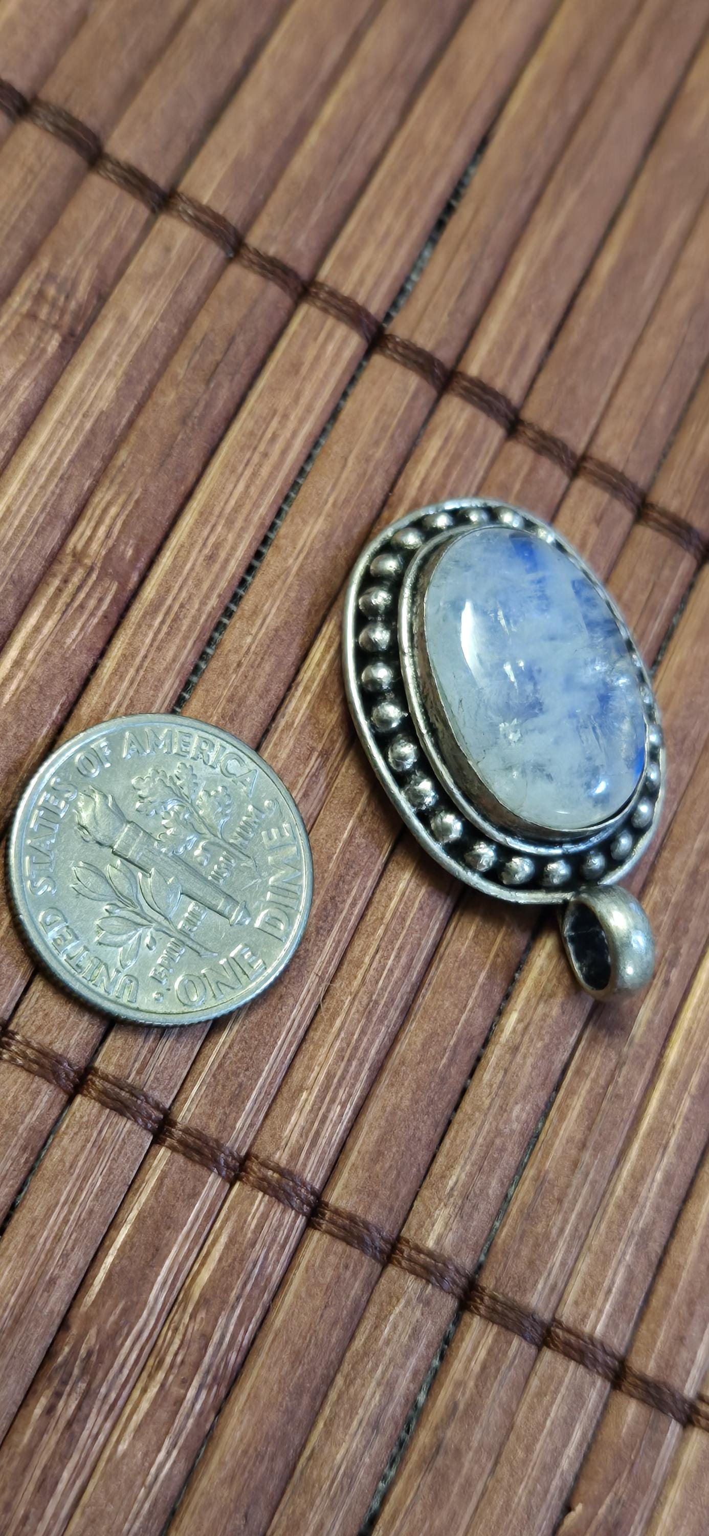 Tibetan Quartz gemstone Pendant | Himalayan Nepal Gemstone Amulet | PM439E