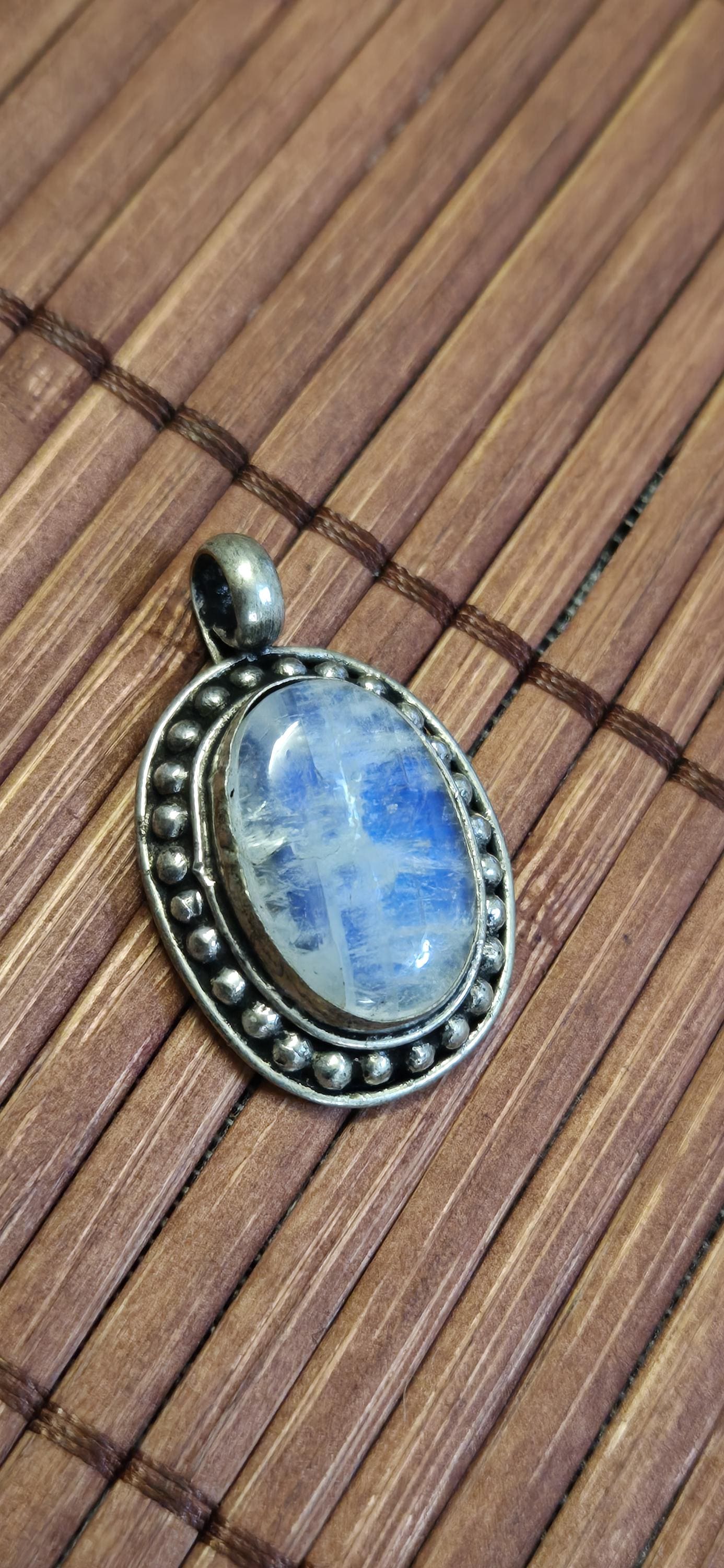 Tibetan Quartz gemstone Pendant | Himalayan Nepal Gemstone Amulet | PM439E