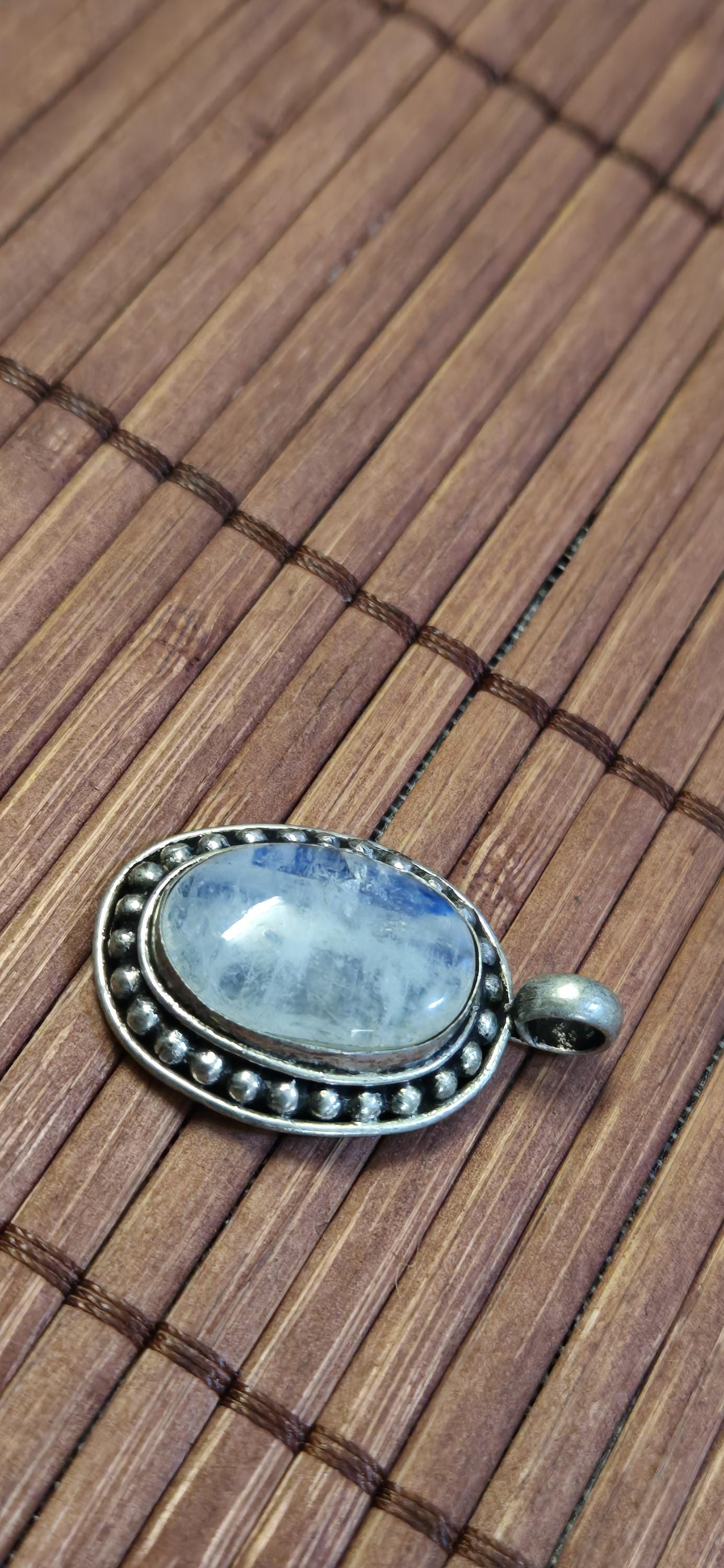 Tibetan Quartz gemstone Pendant | Himalayan Nepal Gemstone Amulet | PM439E