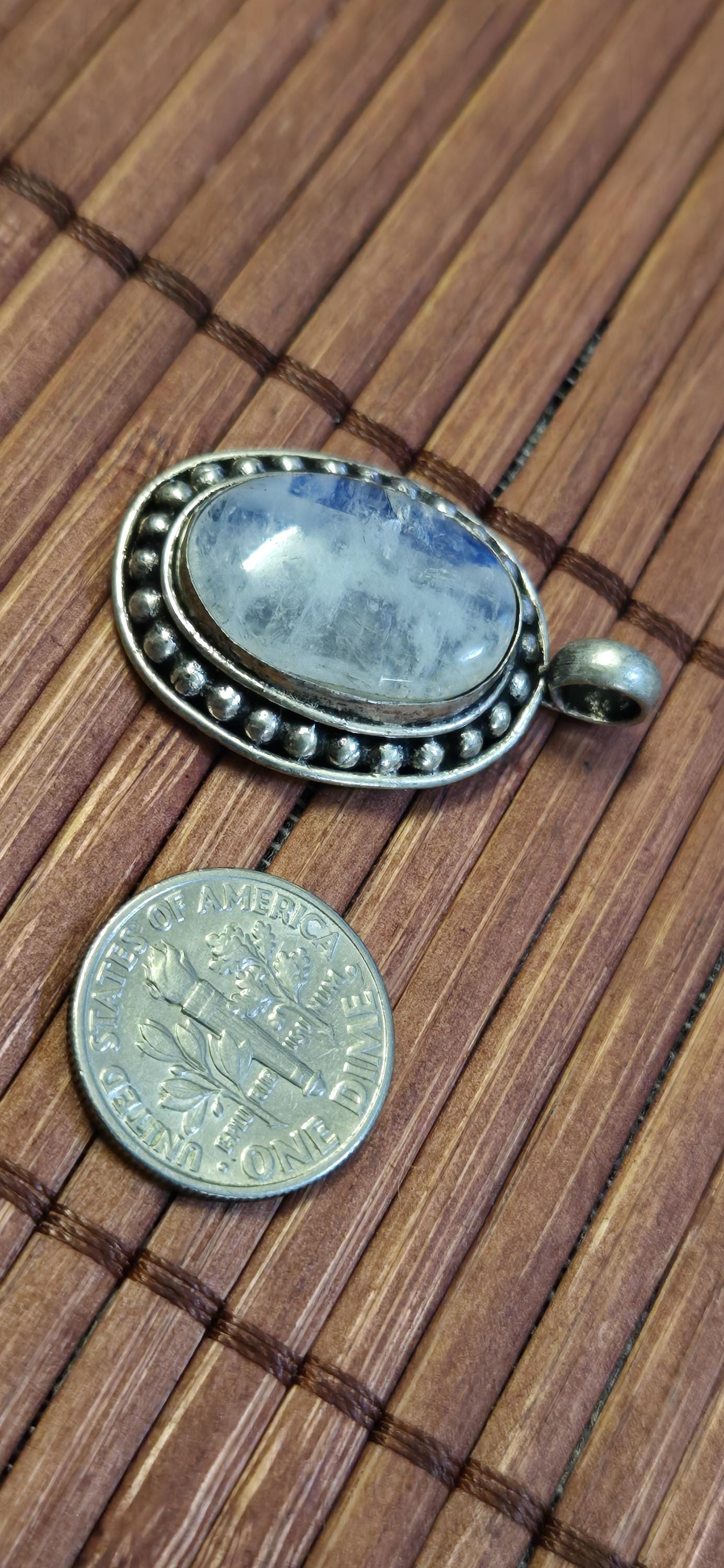 Tibetan Quartz gemstone Pendant | Himalayan Nepal Gemstone Amulet | PM439E