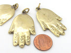 1 Pendant - Tibetan Buddha hand Om brass pendant from Nepal - CP118