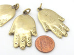 1 Pendant - Tibetan Buddha hand Om brass pendant from Nepal - CP118