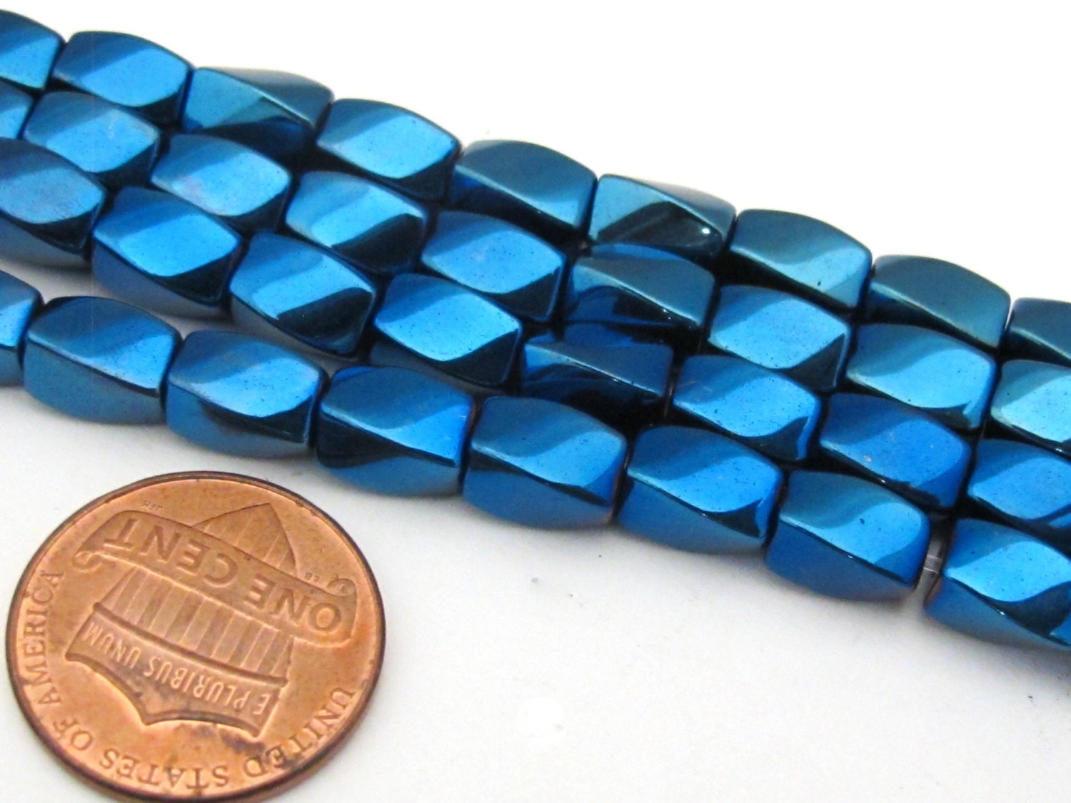 10 beads - Electrifying Blue color magnetic hematite gemstone Beads - GM411z