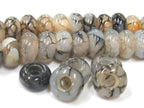 4 Beads- 14 mm size Dragon veins agate gemstone donut beads large hole size - GM404