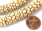 10 beads - 12 mm size cream color tribal animal print design flat disc cattle bone beads - ML080A