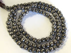 108 om mantra mala beads - Tibetan antiqued silver finish 108 mala making supply - Tibetan Om mantra etched on beads- 8 mm size - ML081A