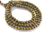 108 mala beads Tibetan antiqued finish Om mantra etched beads- 8 mm size- ML082A