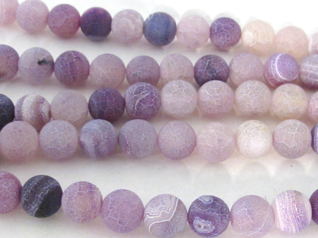 10 BEADS - Purple color Fire agate dragon veins gemstone beads 10 mm size - GM408