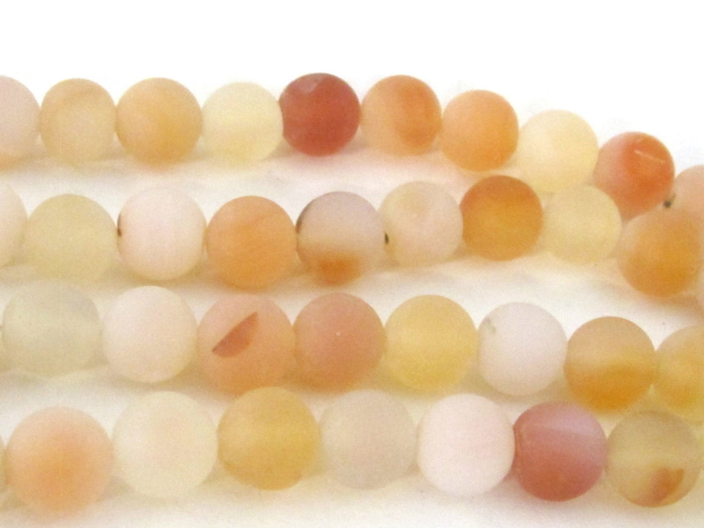 10 BEADS - 10 mm size agate gemstone peachy salmon orange gemstone beads- GM409