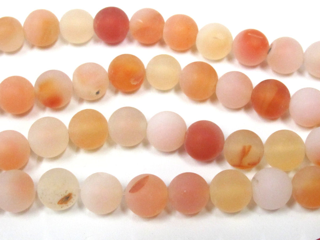 10 BEADS - 10 mm size agate gemstone peachy salmon orange gemstone beads- GM409