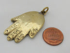1 Pendant - Tibetan Buddha hand Om brass pendant from Nepal - CP118