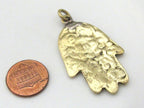 1 Pendant - Tibetan Buddha hand Om brass pendant from Nepal - CP118