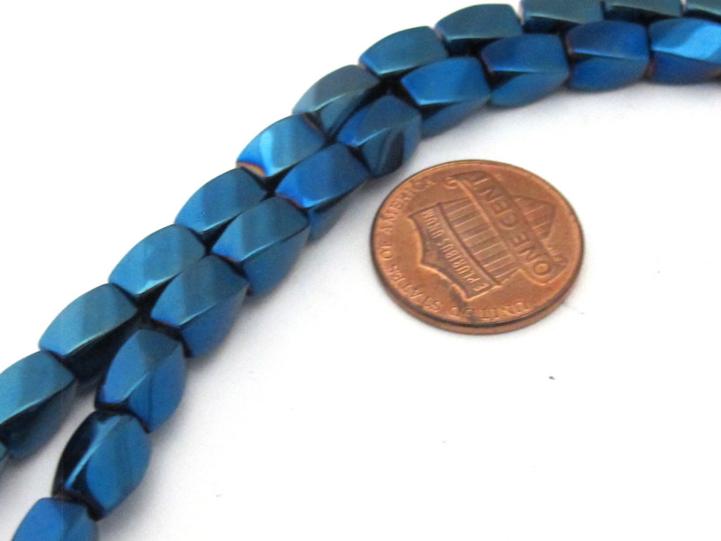 10 beads - Electrifying Blue color magnetic hematite gemstone Beads - GM411z