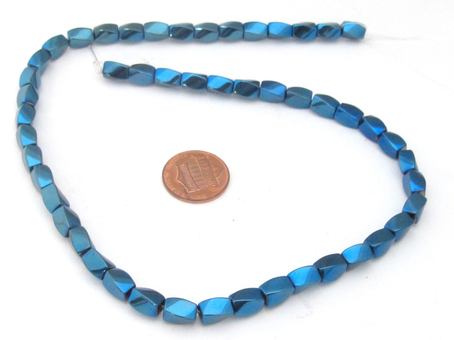 10 beads - Electrifying Blue color magnetic hematite gemstone Beads - GM411z