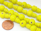 3 Guru Bead sets - 3 hole yellow color Glass Guru beads 10 - 11 mm with column Beads - GB047