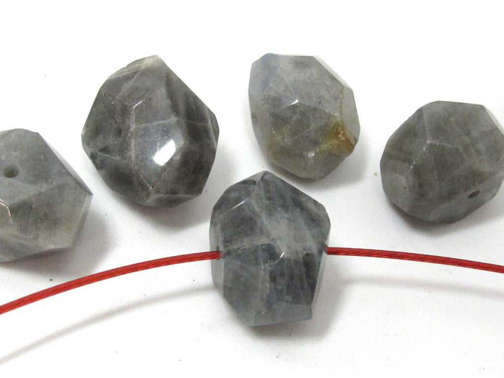 1 Bead-Faceted thick Labradorite gemstone bead - GM416A