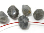 1 Bead-Faceted thick Labradorite gemstone bead - GM416A