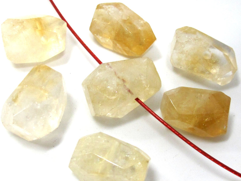1 Bead - Faceted focal citrine gemstone bead - GM416B