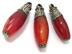 1 Pendant - Large Carnelian agate gemstone drop pendant from Nepal - PM527
