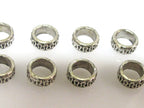 10 Beads - Antiqued silver tone metal alloy donut beads wavy design 8 mm wide x 4 mm - BD939