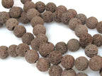 10 Beads - Brown color lava beads round shape 10 mm size - NB151A