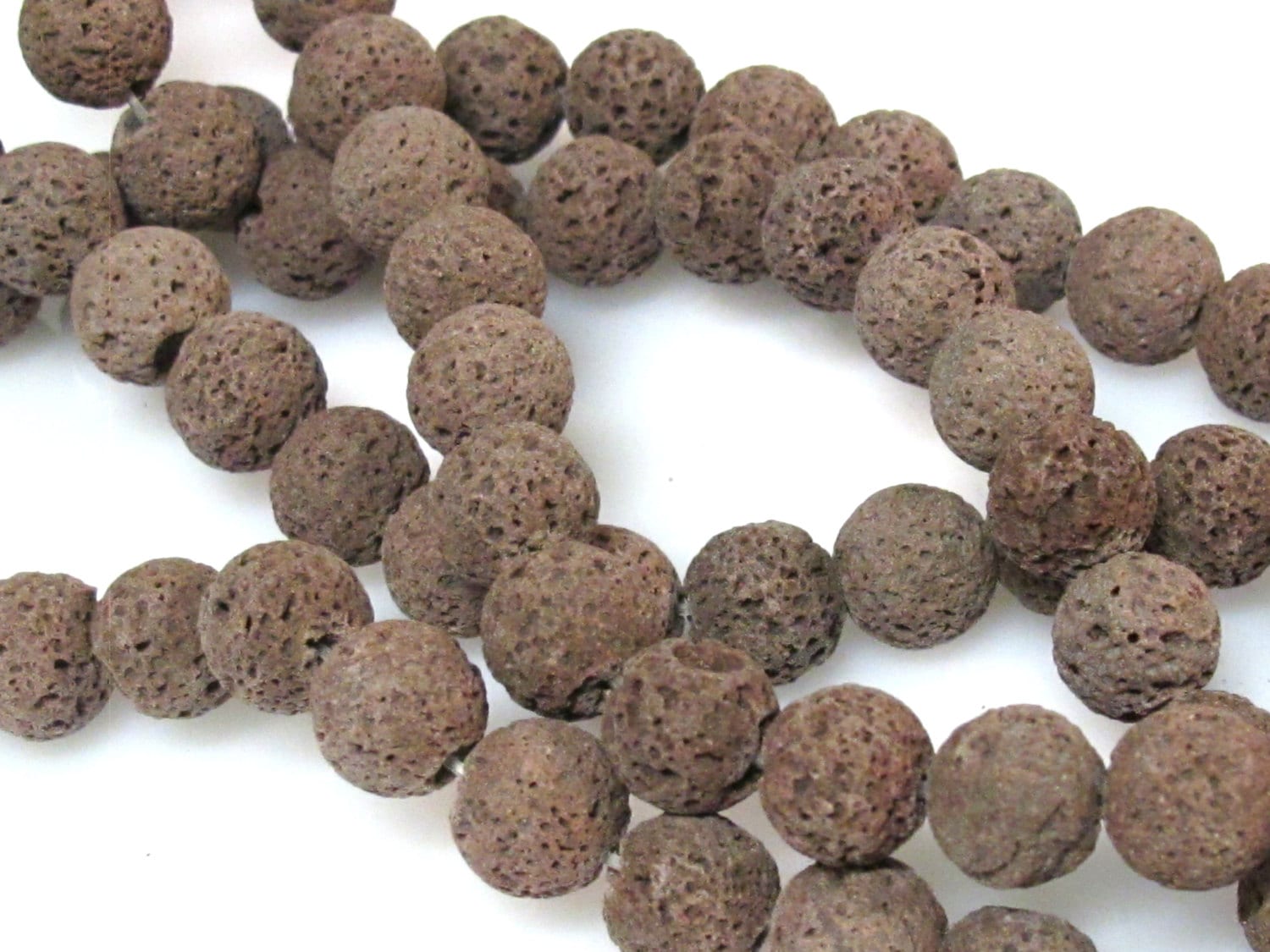 10 Beads - Brown color lava beads round shape 10 mm size - NB151A