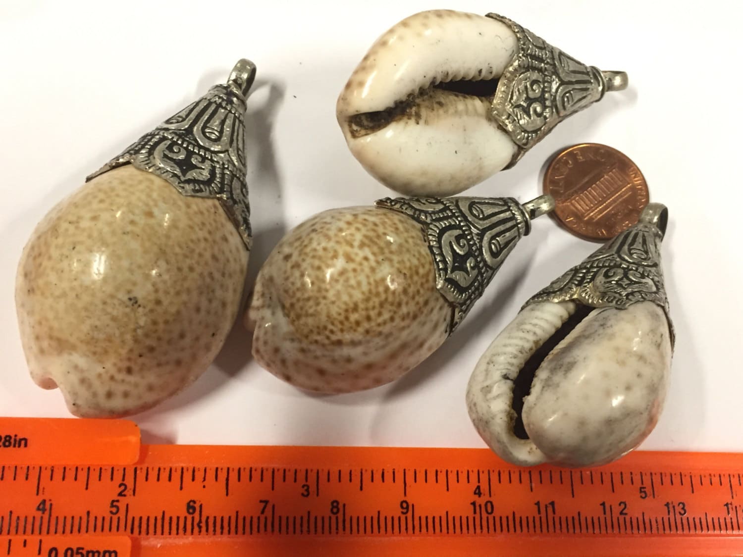 1 shell pendant - Large gorgeous Tibetan silver lotus floral design bail capped ethnic shell pendant shell jewelry supplies-- SP062