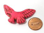 1 Bead - Peachy Pink color howlite stone eagle hawk bird pendant bead - BD002E