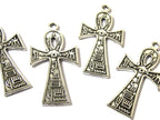 8 Ankh charms - Medium size antiqued silver color Ankh charms - 38 mm x 18 mm - CM197