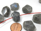 1 Bead-Faceted thick Labradorite gemstone bead - GM416A
