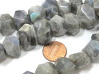 1 Bead-Faceted thick Labradorite gemstone bead - GM416A