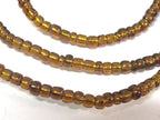 1 FULL STRAND 21 inches long - Ghana honey color african glass beads - 120 plus beads - AB058