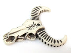 1 Pendant - Large cattle skull head double horn design resin pendant - PB111