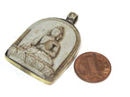 1 pendant - Tibetan cream white color Buddha face pendant from Nepal - PS019