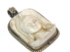 1 Pendant - Tibetan buddha pendant white cream color Buddha pendant antiqued finish - Nepal Tibetan pendants - PS001A
