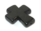 1 Bead - Black color howlite cross bead 36 mm x 30 mm - GM421