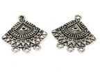 6 Pieces - Triangular shape tribal charms sun shield design antiqued silver finish charm pendants 26 mm x 24 mm - CM200