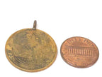 2 Coins- 25 mm old Nepal coin pendant charms - BD950